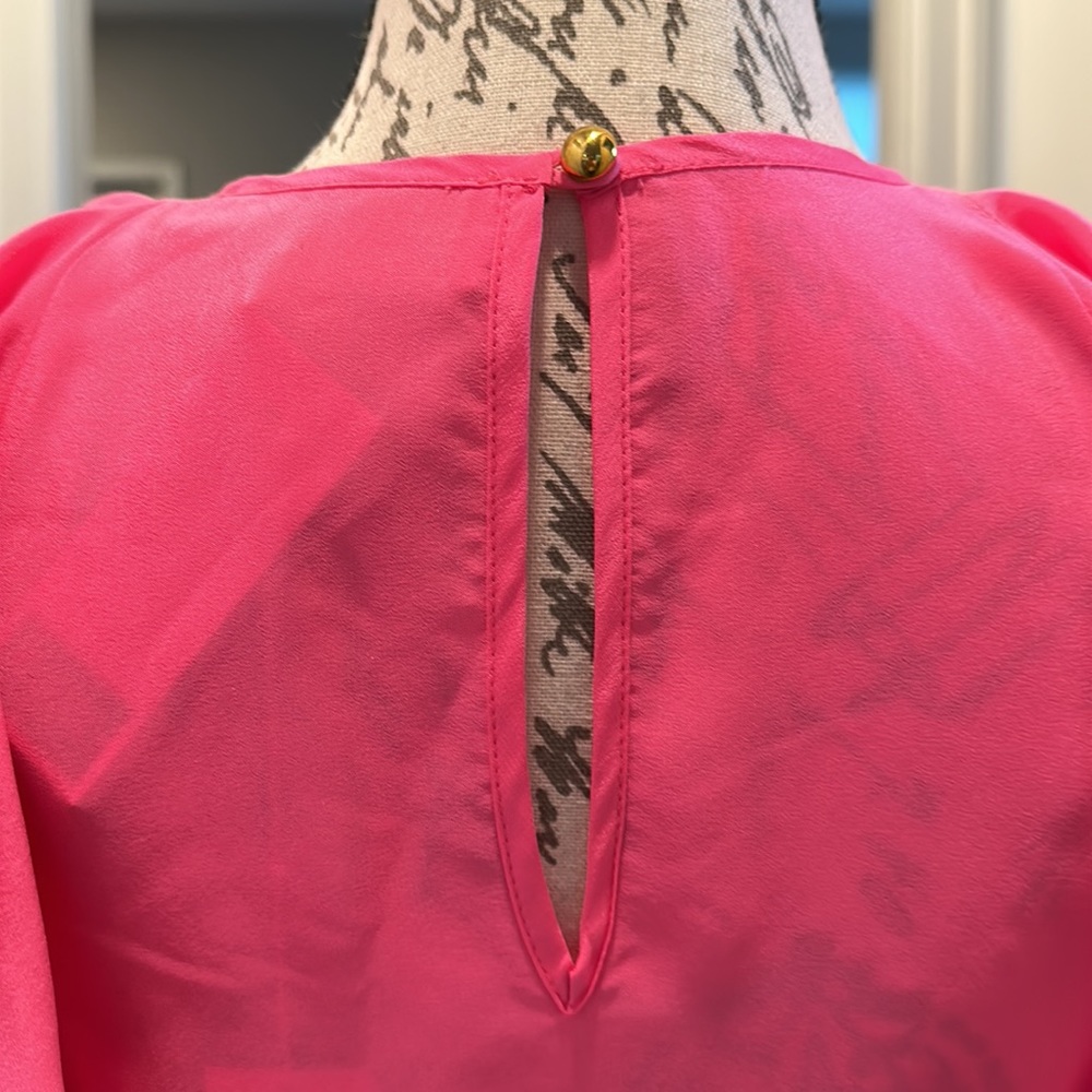 Amanda Uprichard Hot Pink Silk Blouse - Picture 6 of 9